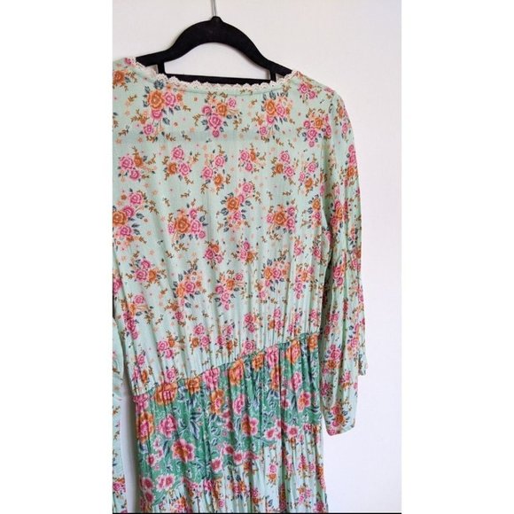 Arnhem Harmony Gypsy Mini Dress Sz6 Boho Floral Mint - Picture 5 of 10